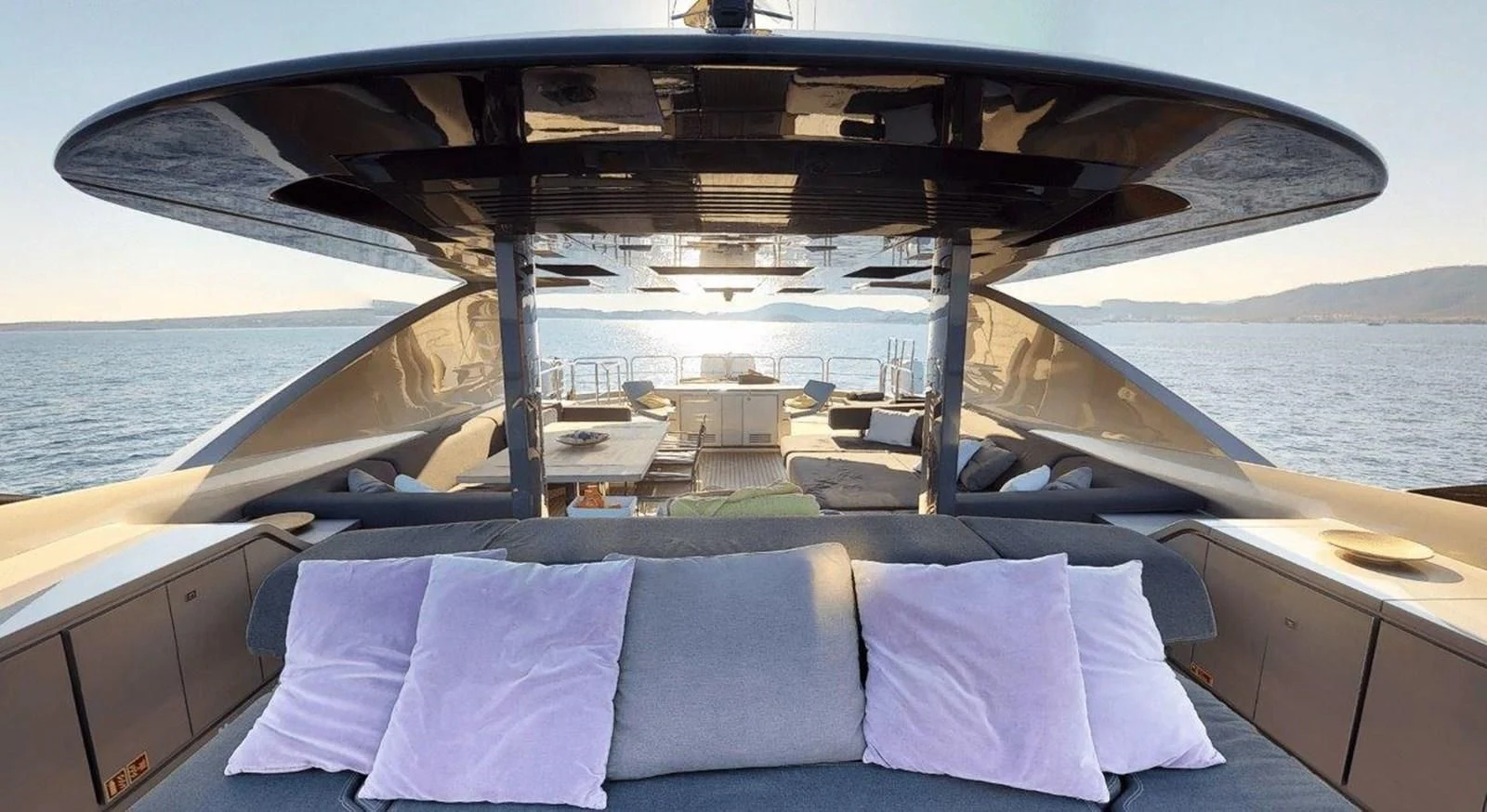 a boat on the water aboard FUSION Yacht for Charter