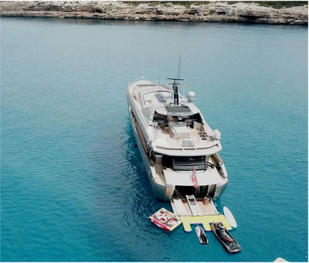 a boat on the water aboard FUSION Yacht for Charter