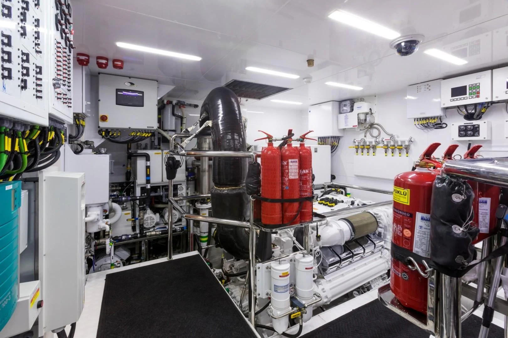 a room with machinery aboard GG Yacht for Sale