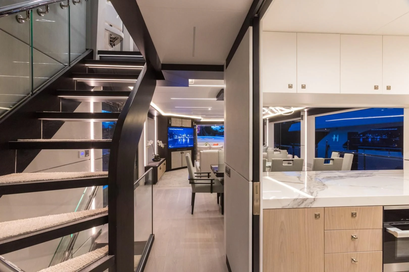 a large room with a few computers aboard GG Yacht for Sale