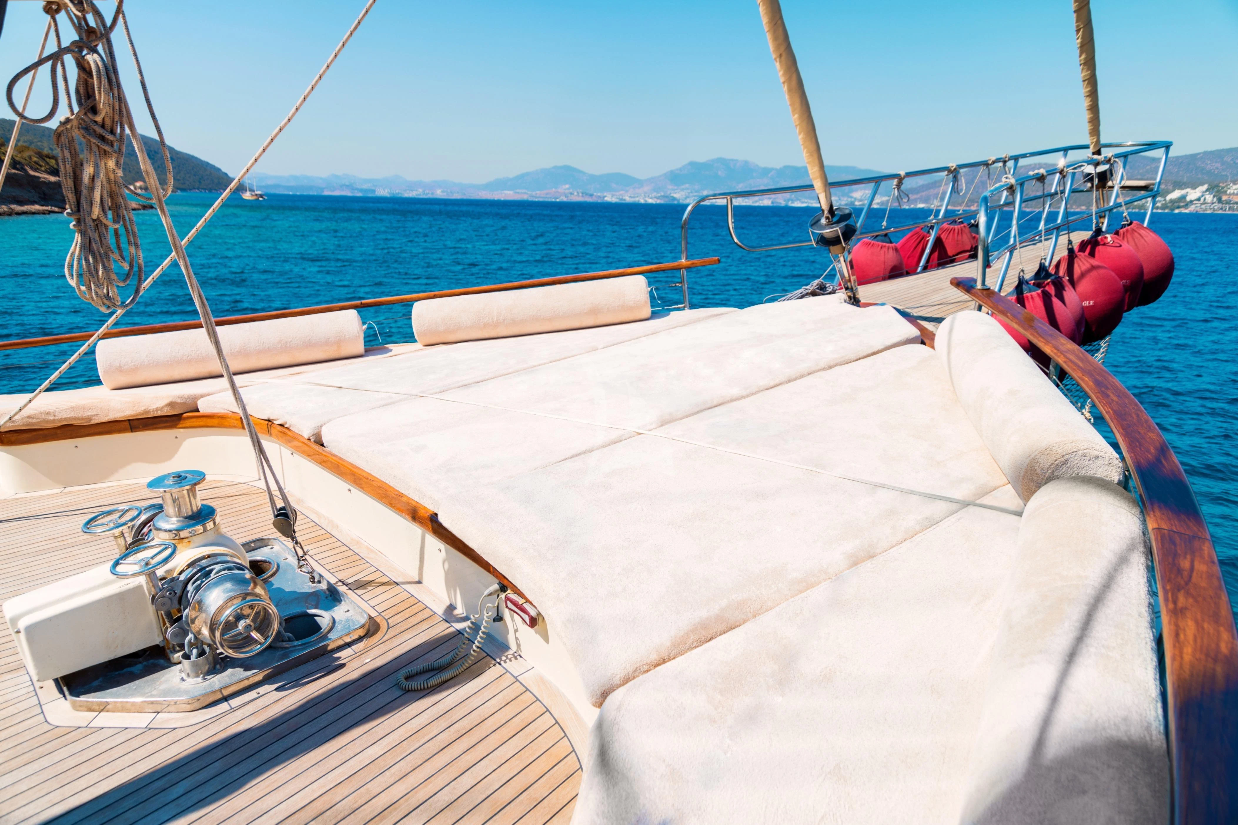 a boat with a motor on the water aboard DOUBLE EAGLE Yacht for Sale