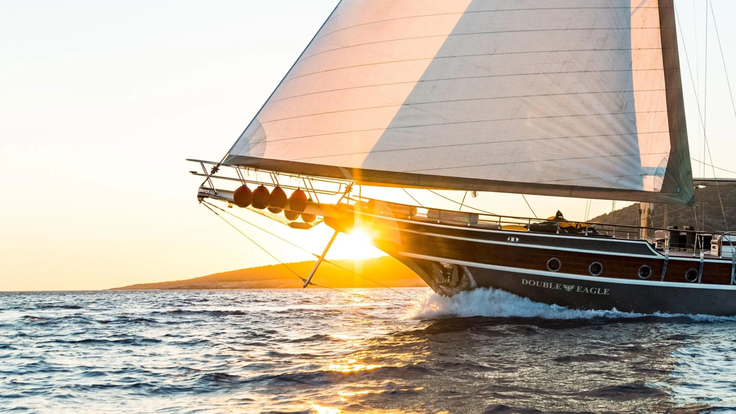 a boat on the water aboard DOUBLE EAGLE Yacht for Sale