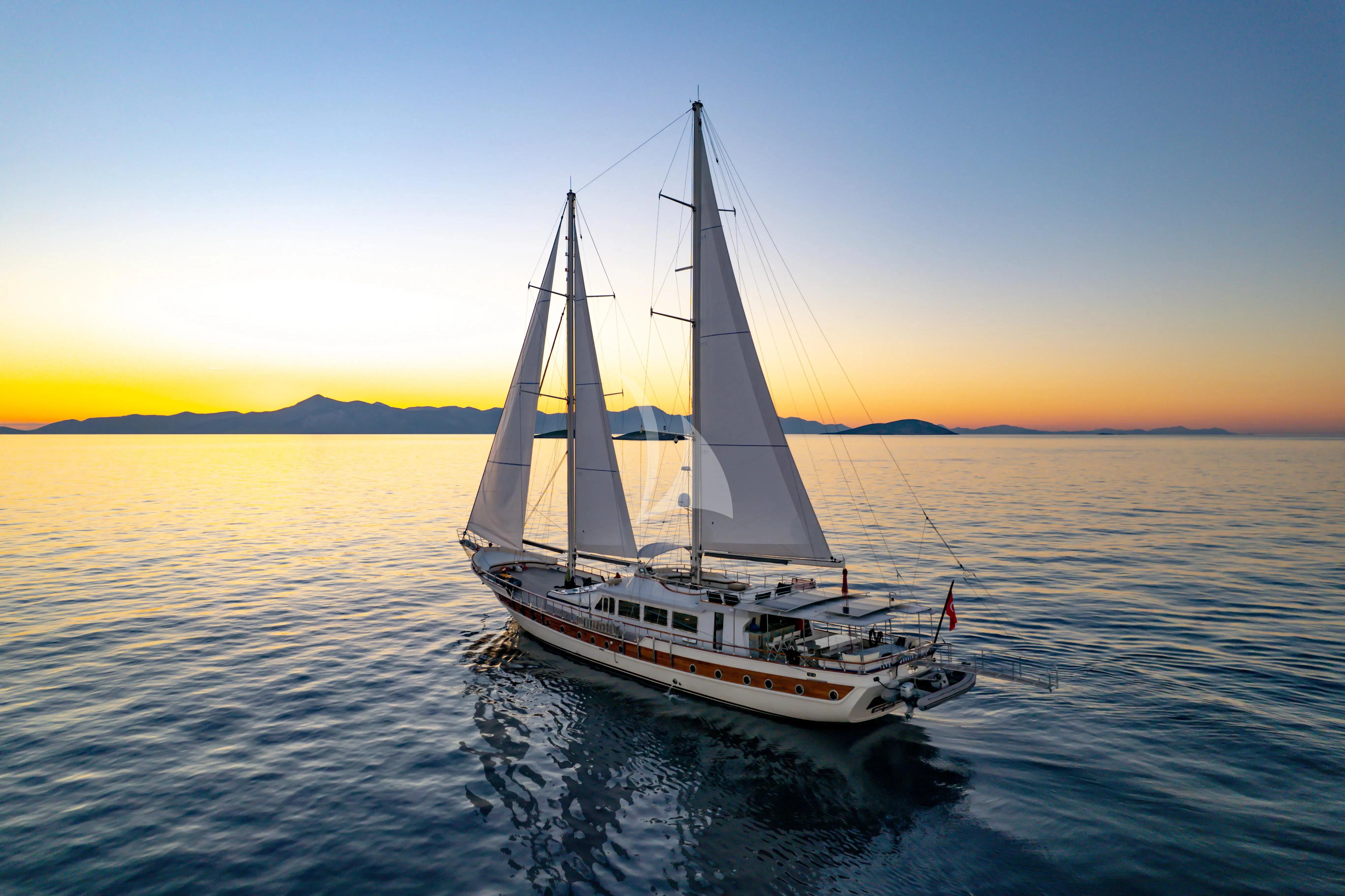 a sailboat on the water aboard DOUBLE EAGLE Yacht for Sale