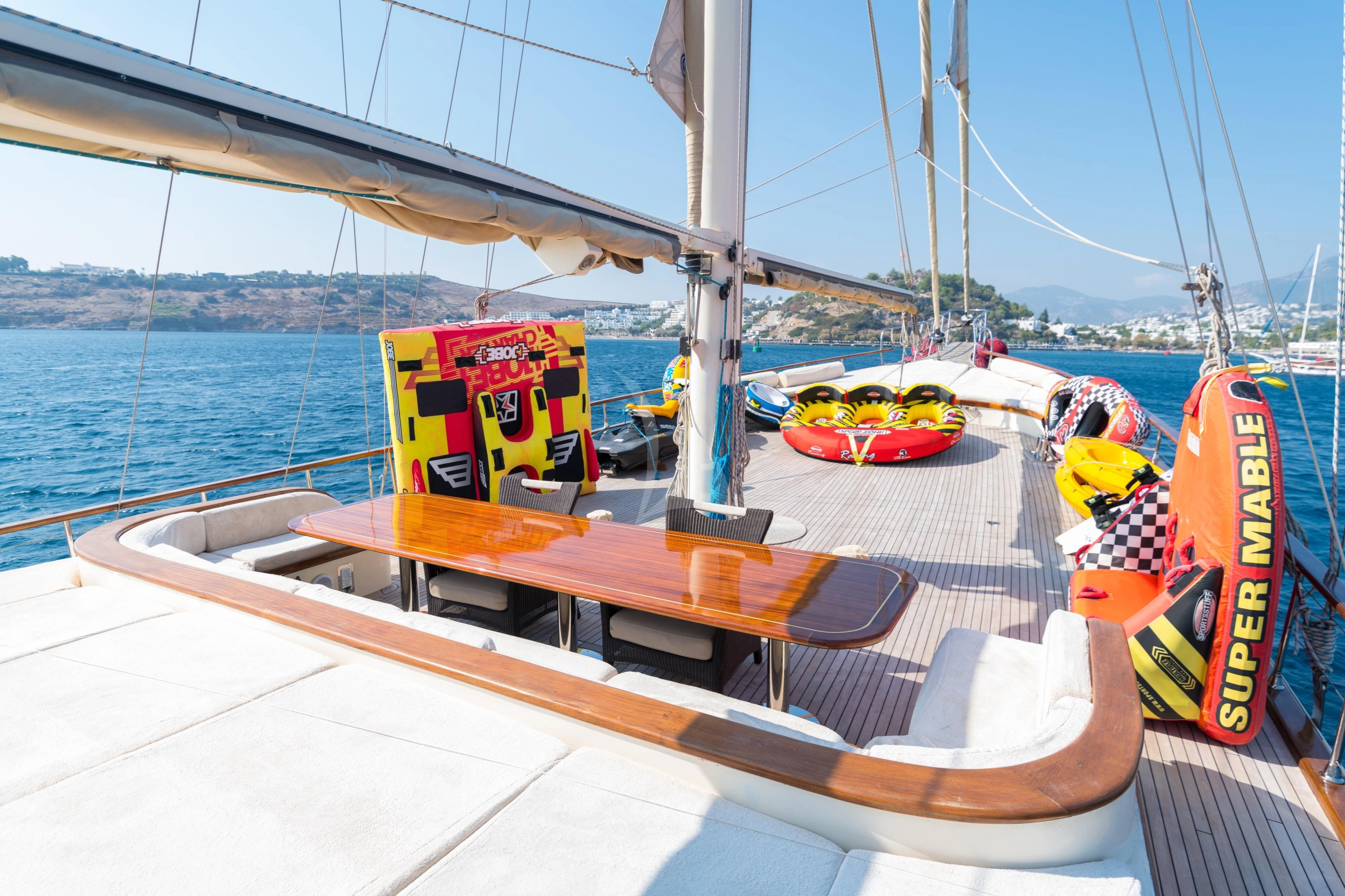 a boat with a group of boats on it aboard DOUBLE EAGLE Yacht for Sale