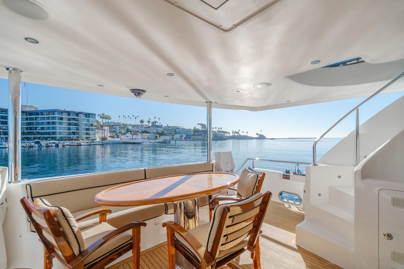 a table and chairs on a boat aboard OBSESSION Yacht for Sale