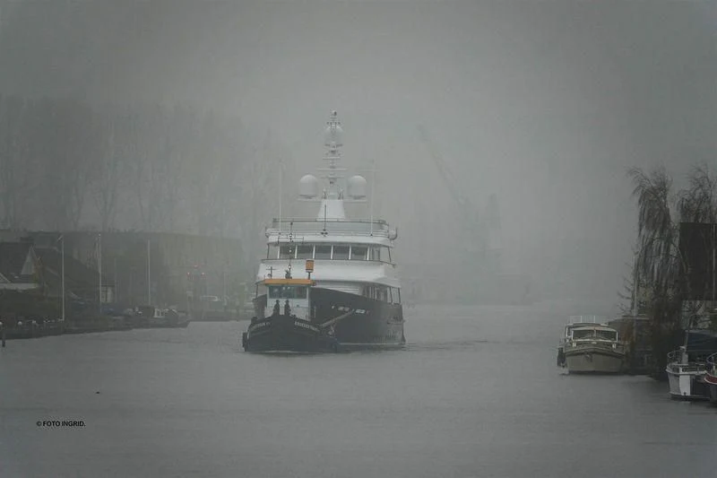 a large ship in the snow aboard VALORIA B Yacht for Sale
