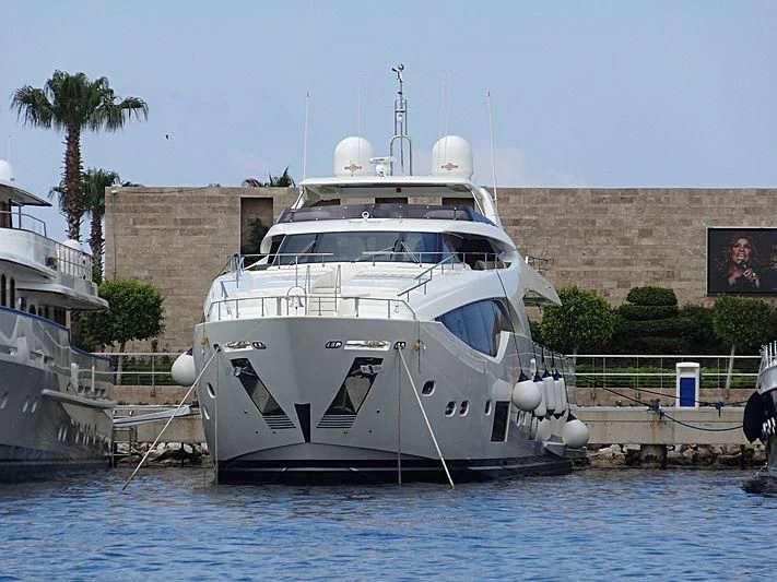 a boat docked at a pier aboard HAPPY 2 Yacht for Sale