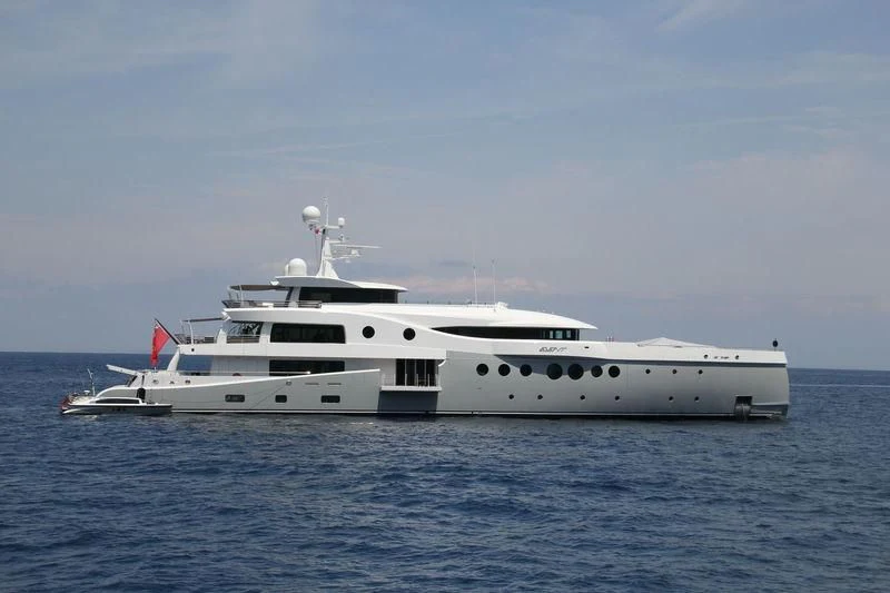 a white yacht in the water aboard EVENT Yacht for Sale