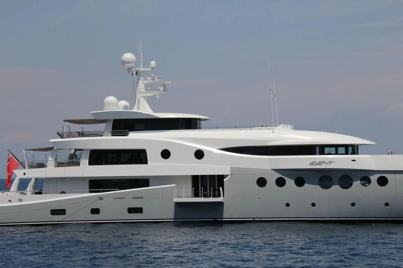 a white yacht in the water aboard EVENT Yacht for Sale