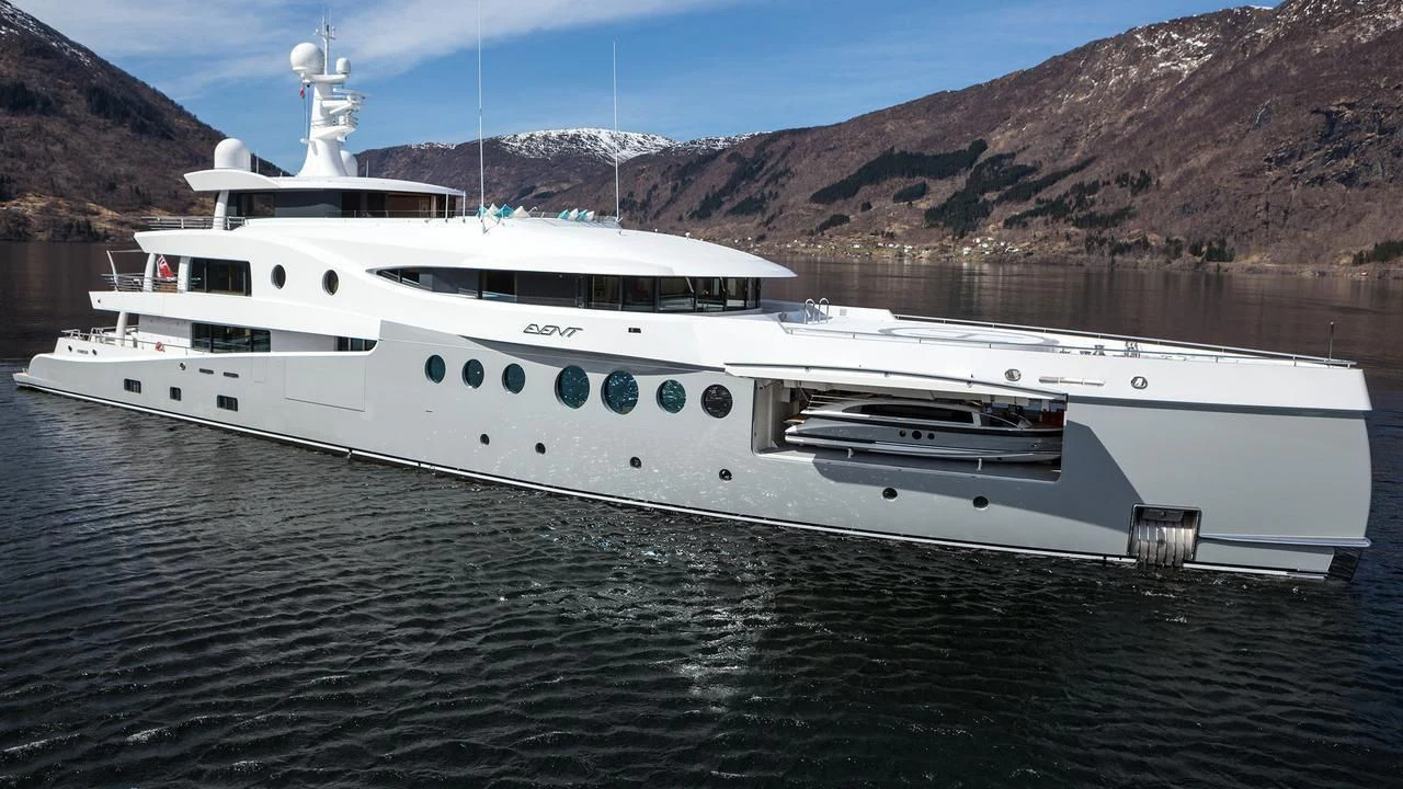 a white yacht in the water aboard EVENT Yacht for Sale