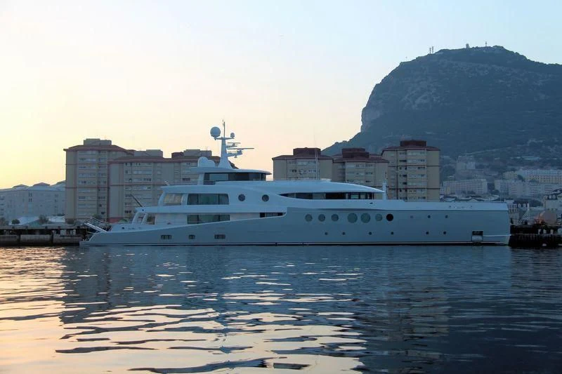 a large white boat in the water aboard EVENT Yacht for Sale