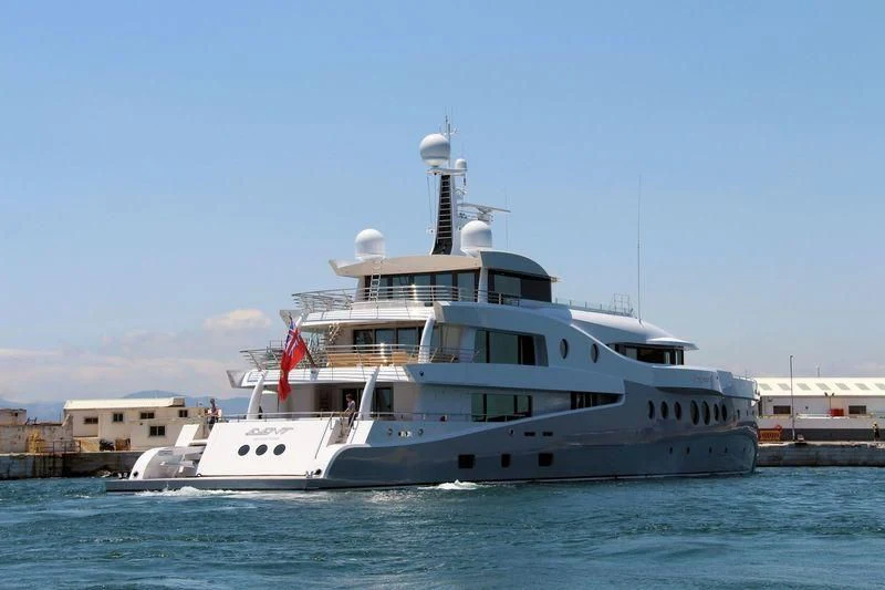 a large white ship aboard EVENT Yacht for Sale