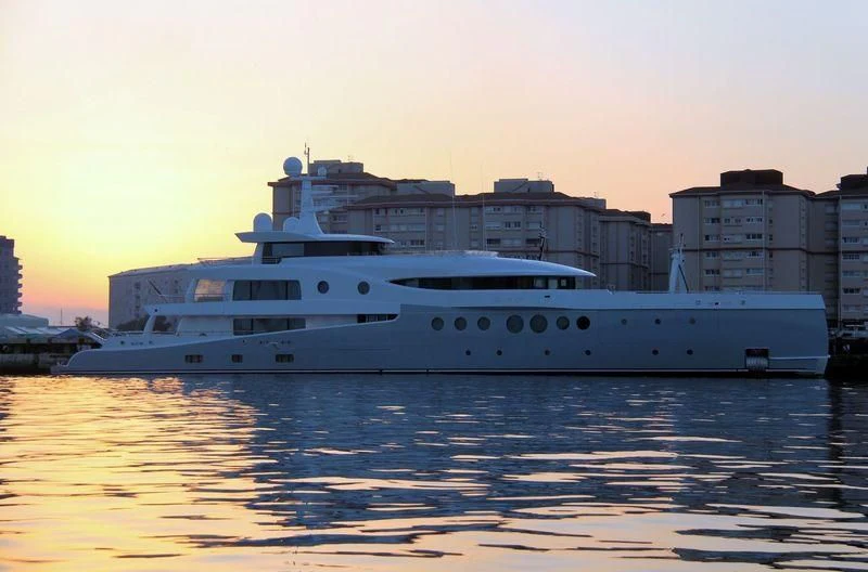 a white yacht in the water aboard EVENT Yacht for Sale
