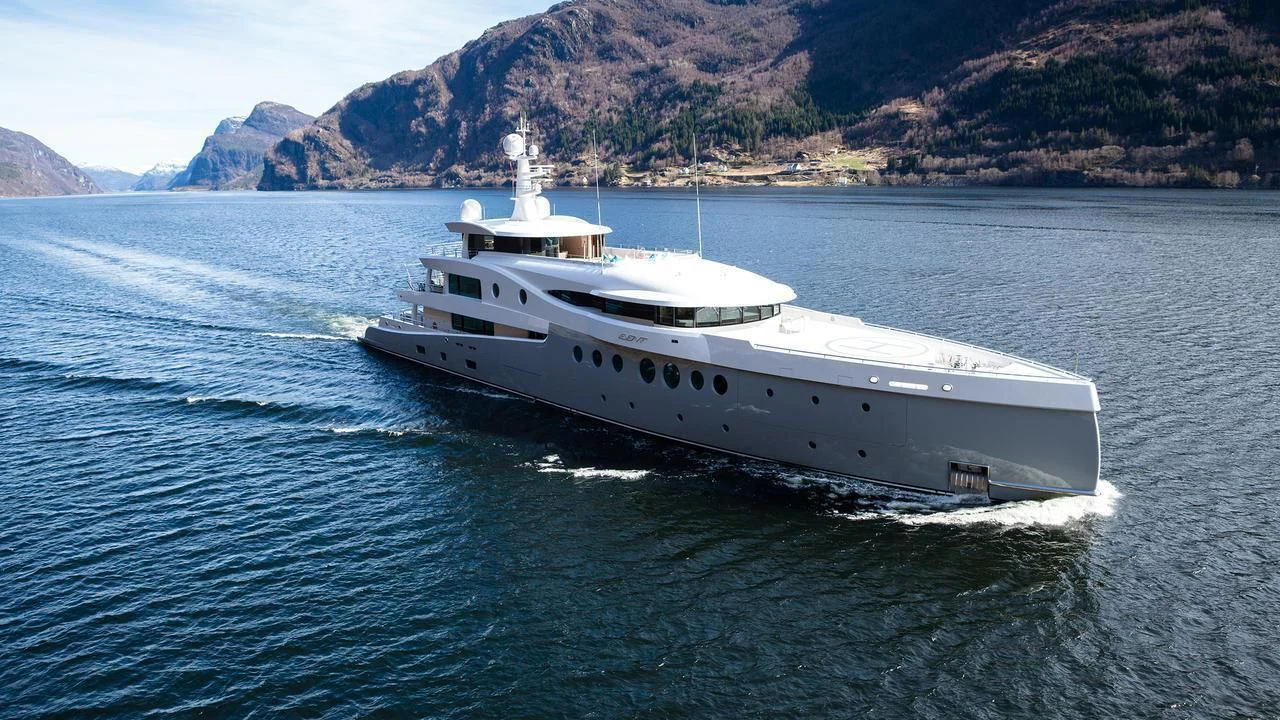 a white boat on the water aboard EVENT Yacht for Sale