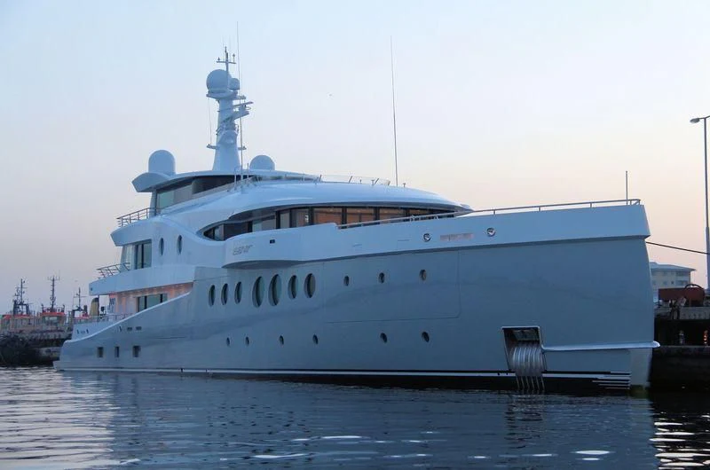 a large white ship aboard EVENT Yacht for Sale