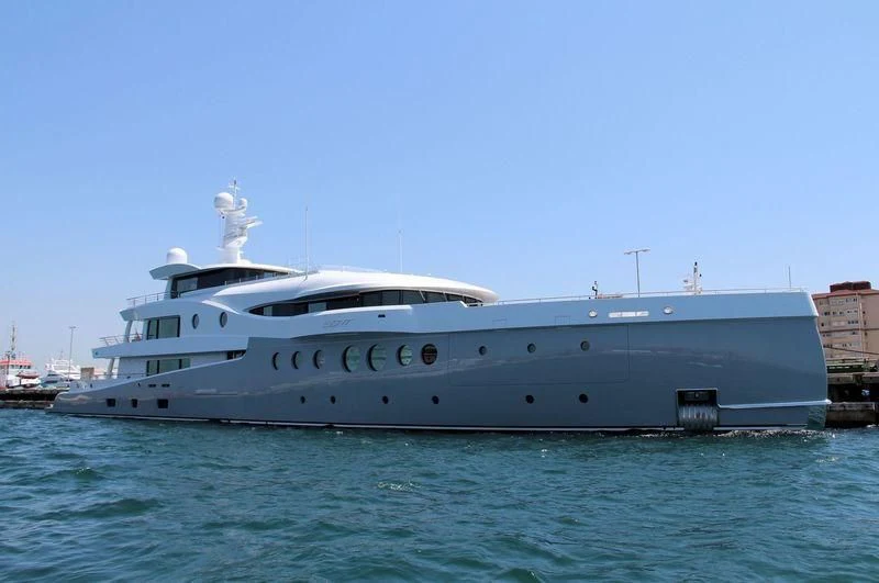 a white yacht in the water aboard EVENT Yacht for Sale