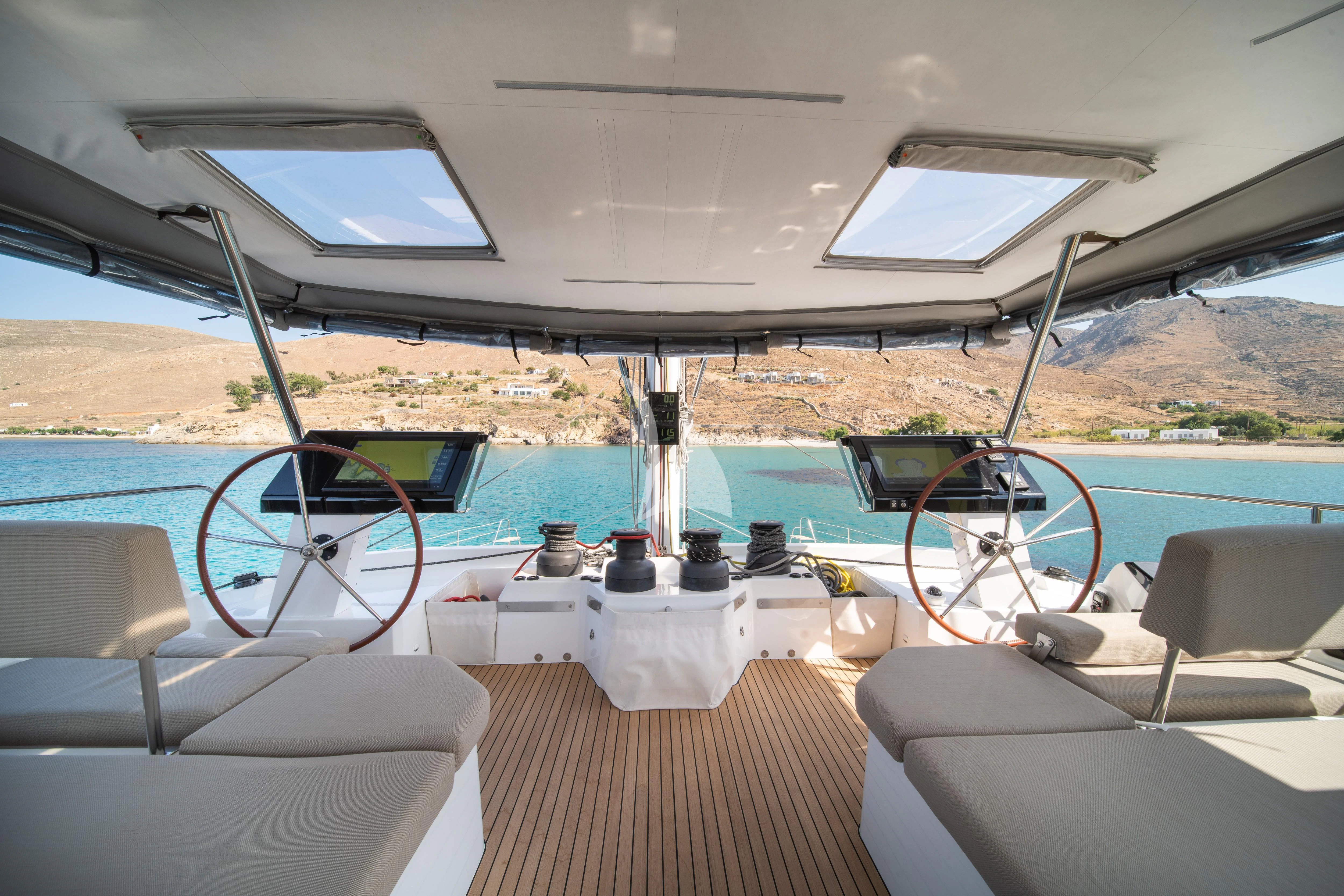 a boat on the water aboard AETHER Yacht for Charter