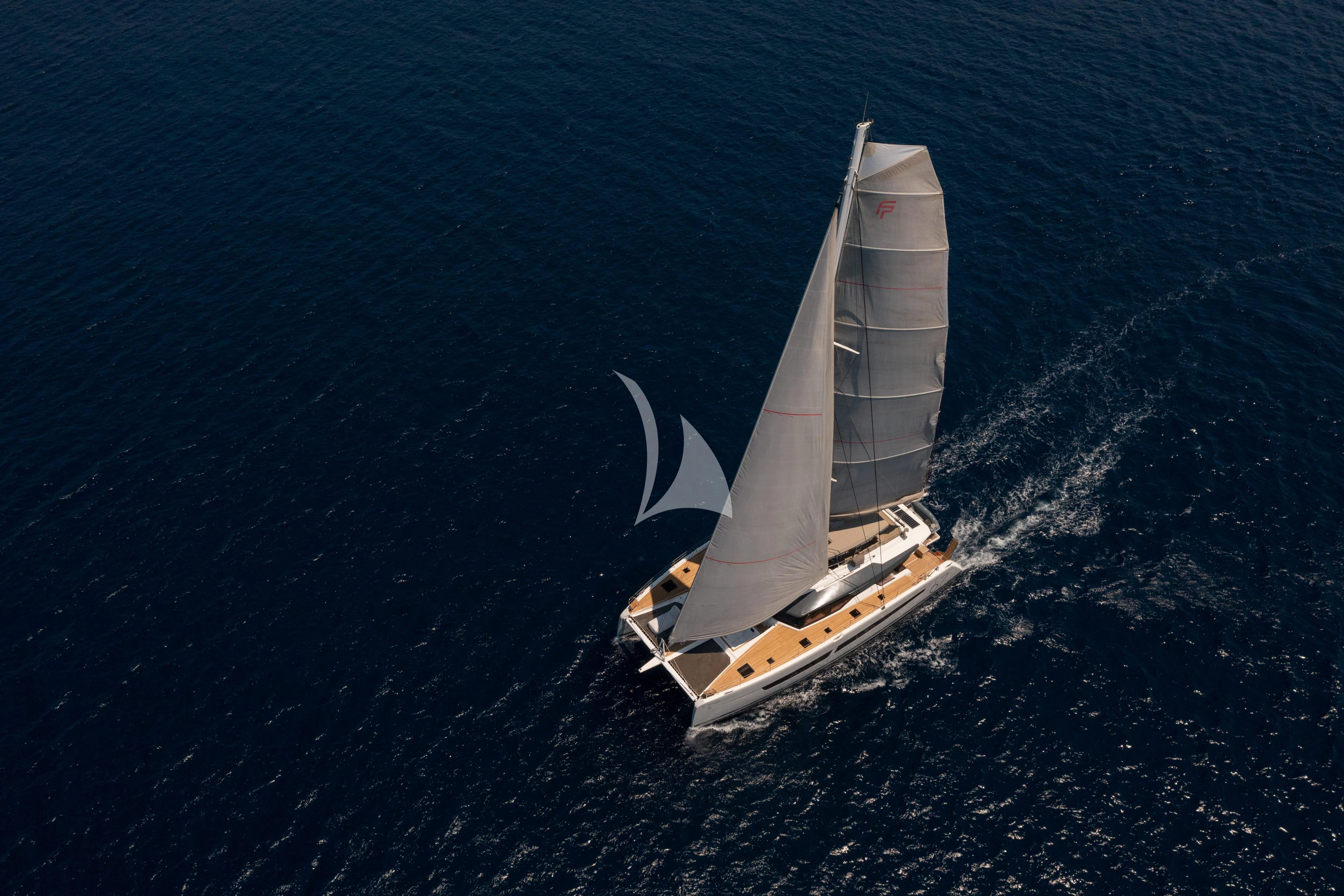 a boat on the water aboard AETHER Yacht for Charter