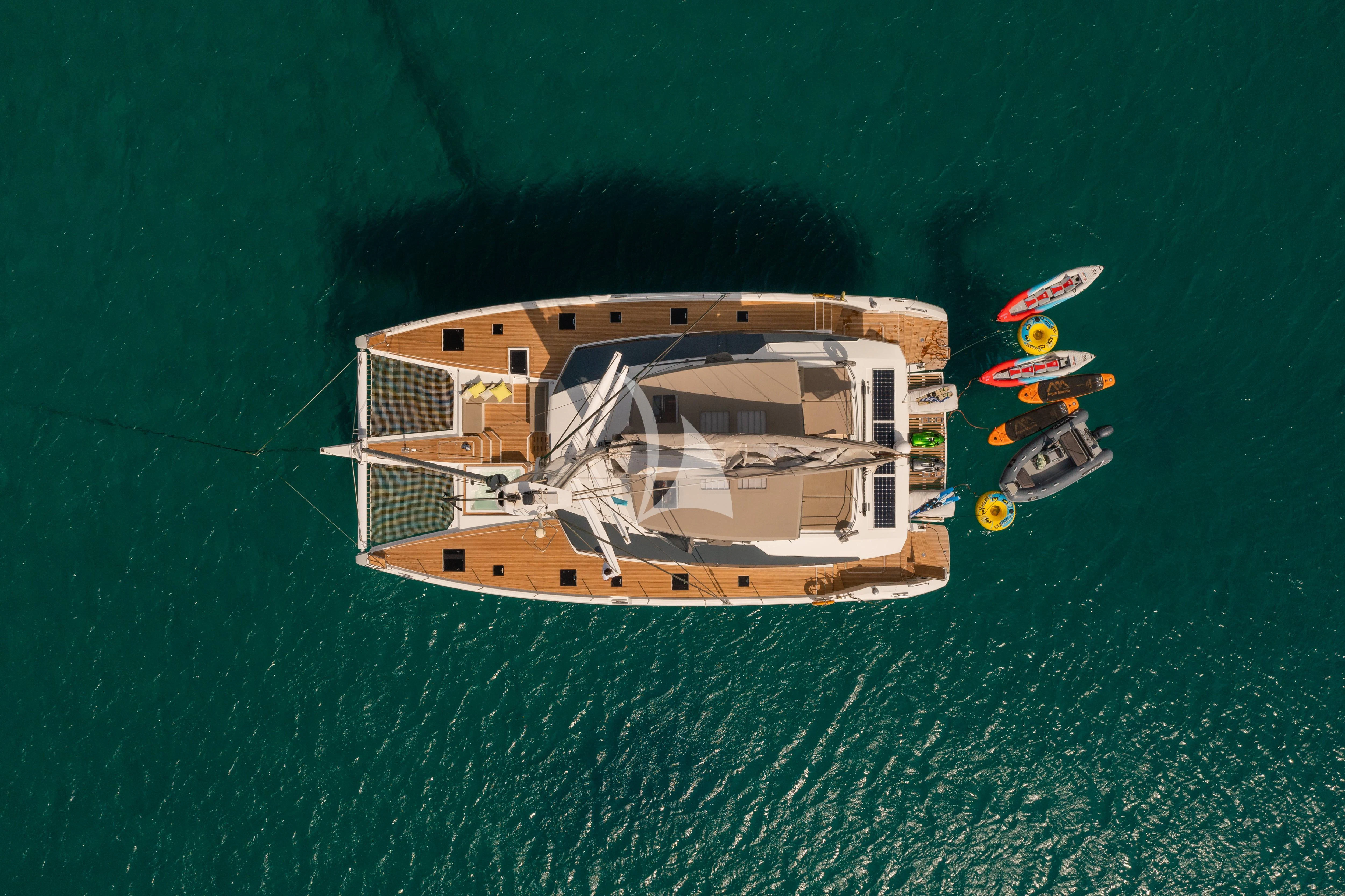 a boat in the water aboard AETHER Yacht for Charter