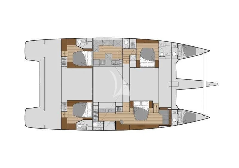 a floor plan of a house aboard AETHER Yacht for Charter