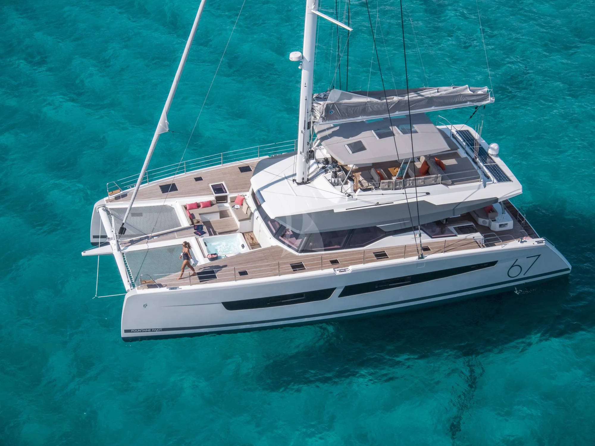 a boat in the water aboard AETHER Yacht for Charter