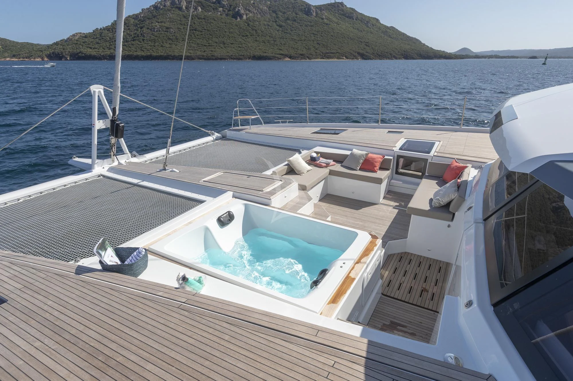 a boat on the water aboard AETHER Yacht for Charter