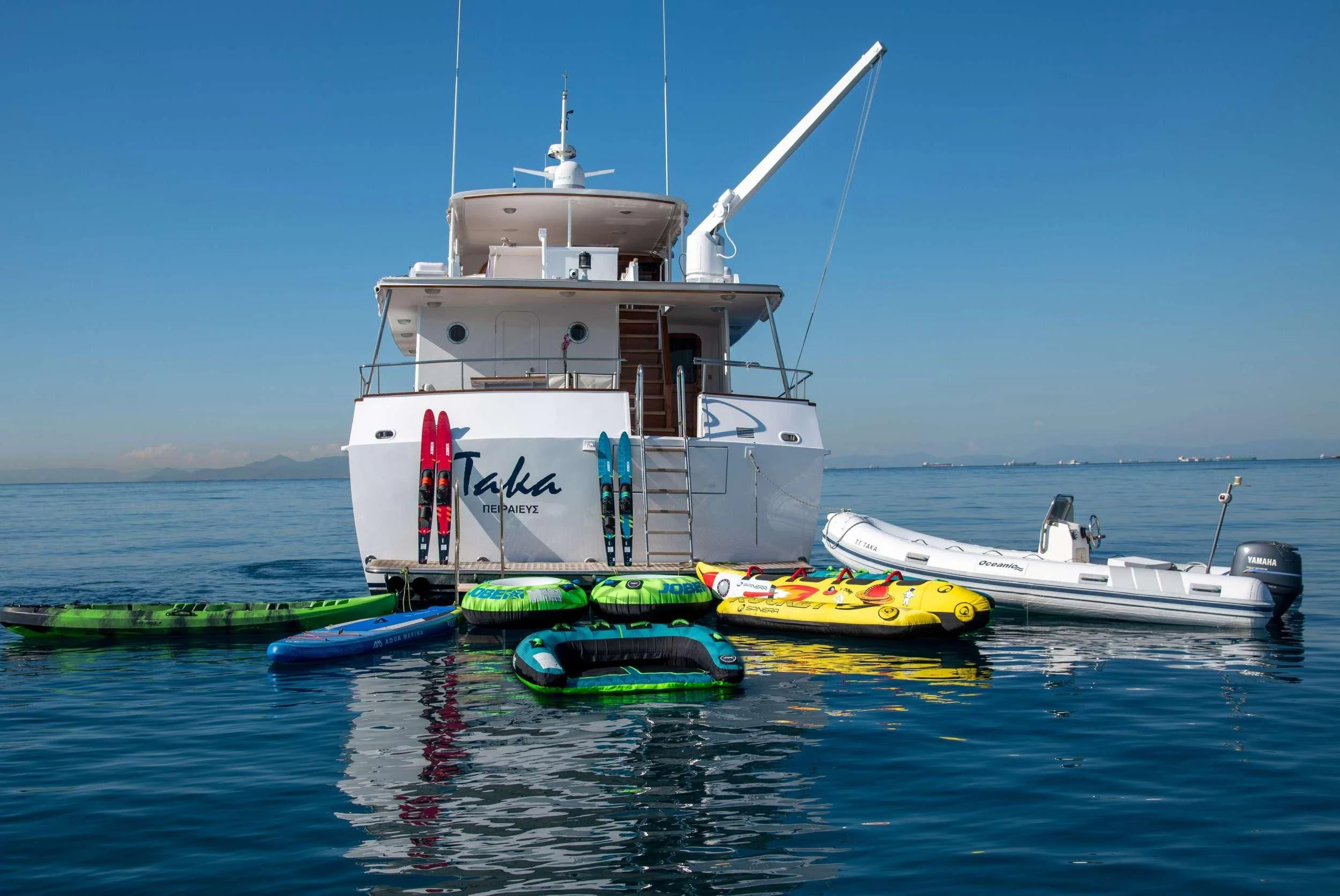a boat on the water aboard TAKA Yacht for Sale