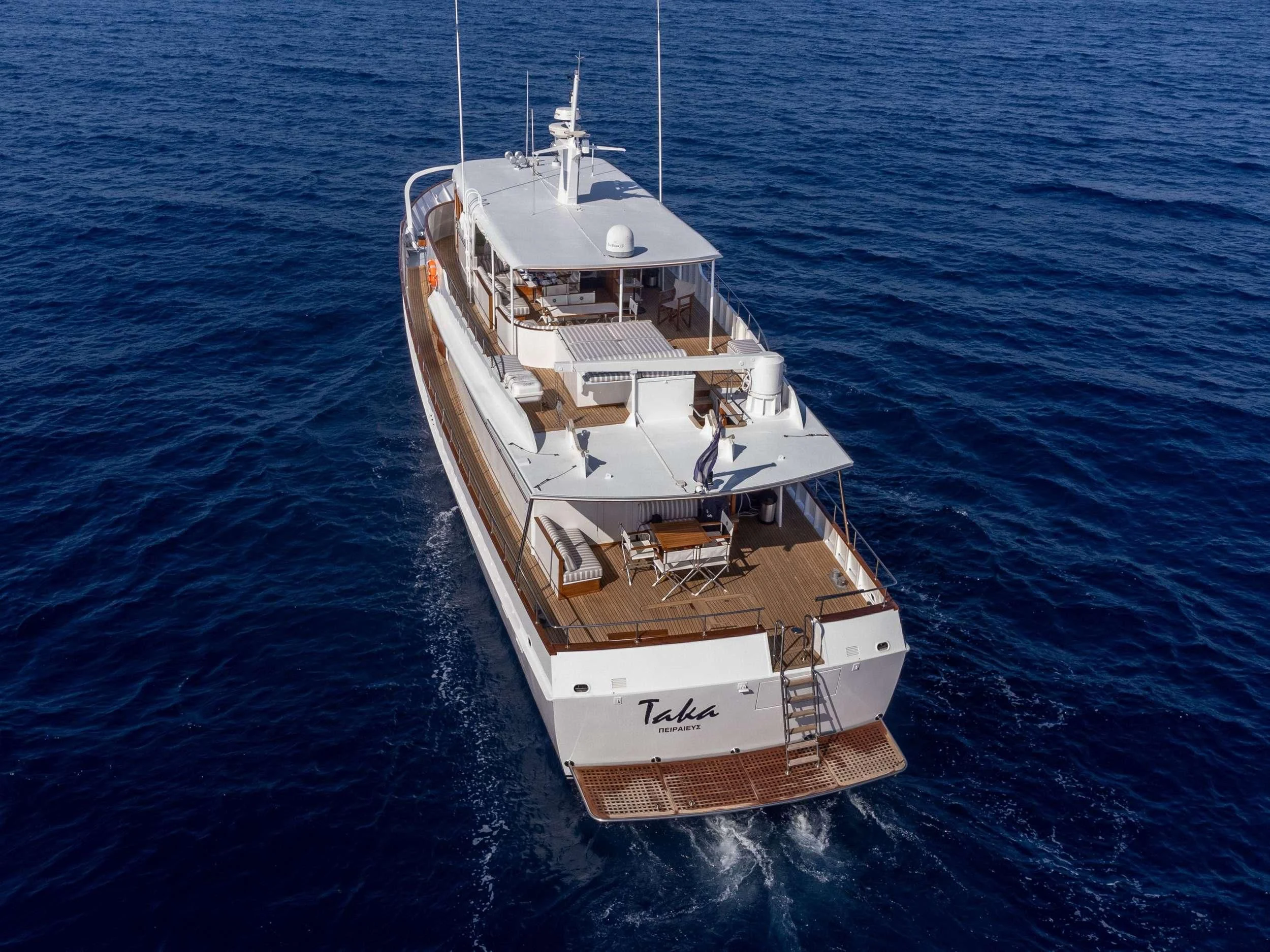 a ship in the water aboard TAKA Yacht for Sale