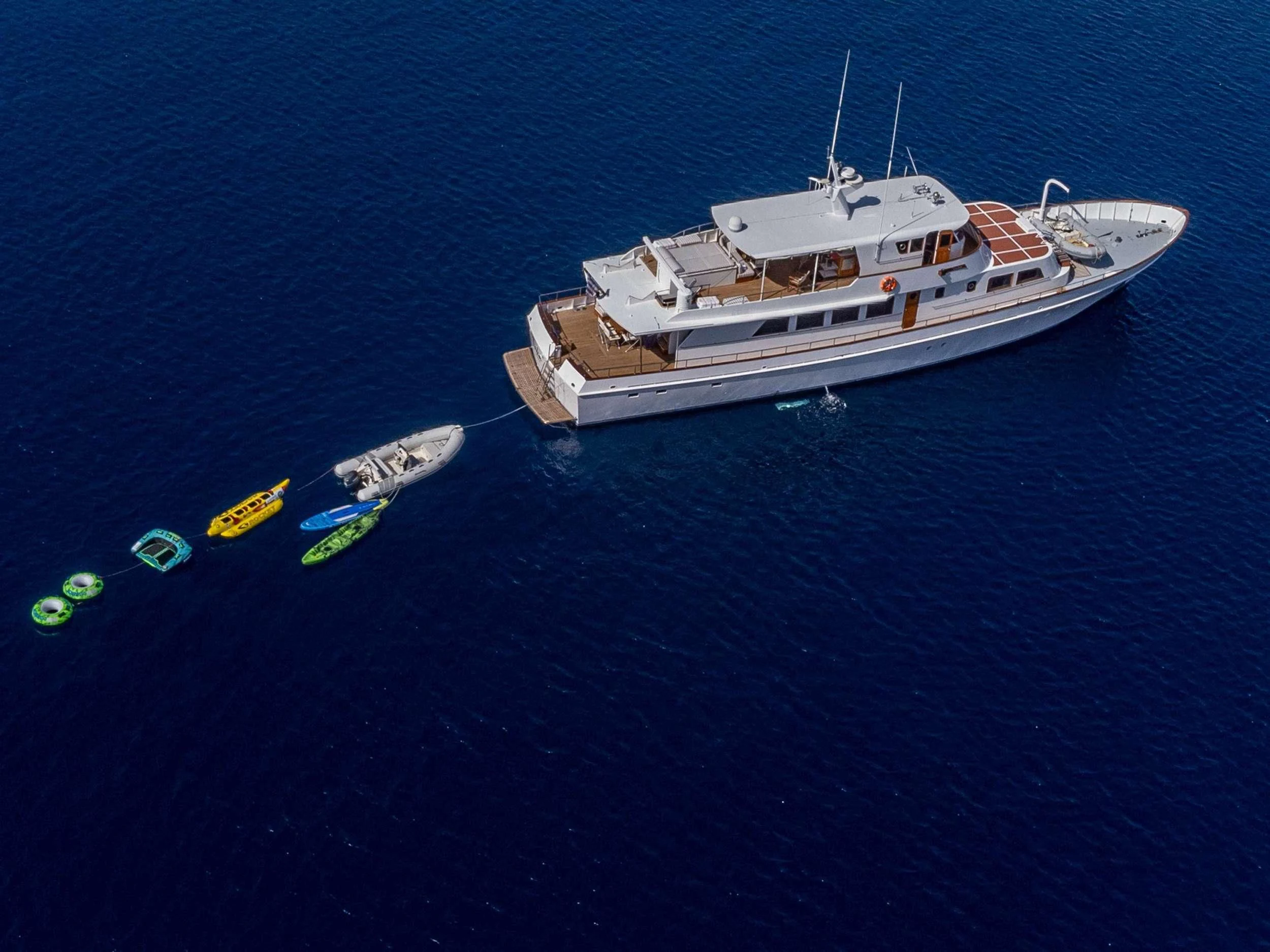 a boat in the water aboard TAKA Yacht for Sale