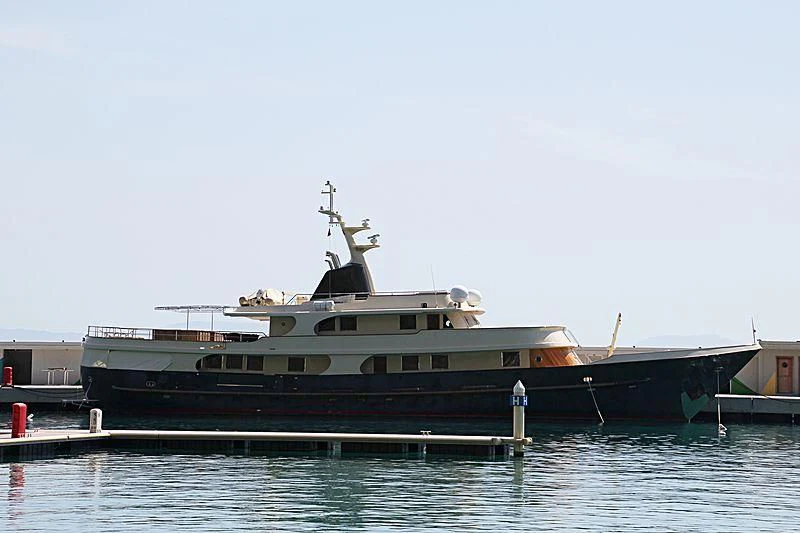 a large boat in the water aboard MESERRET Yacht for Sale