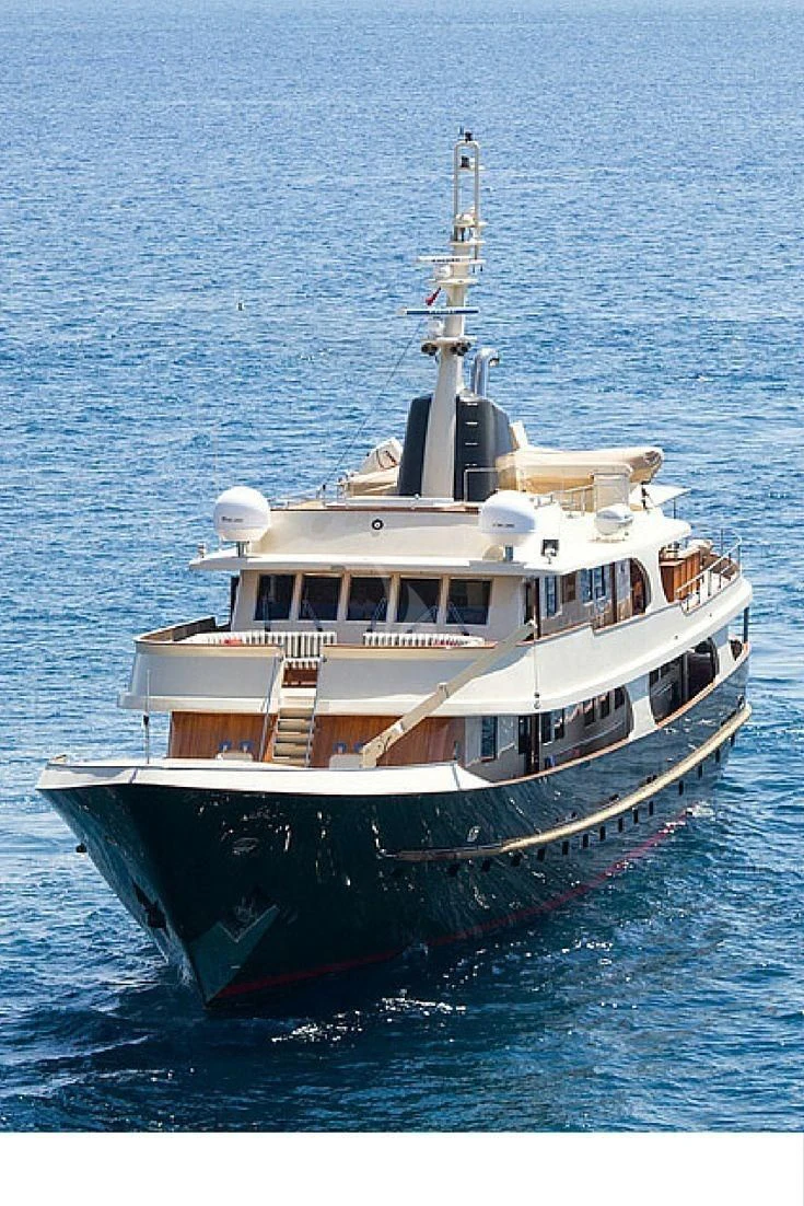 a large ship in the water aboard MESERRET Yacht for Sale