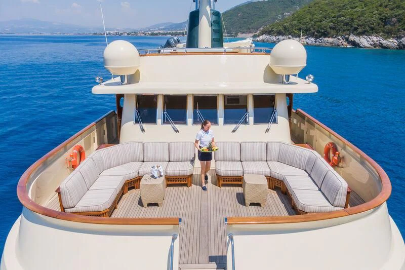a person standing on a boat aboard MESERRET Yacht for Sale