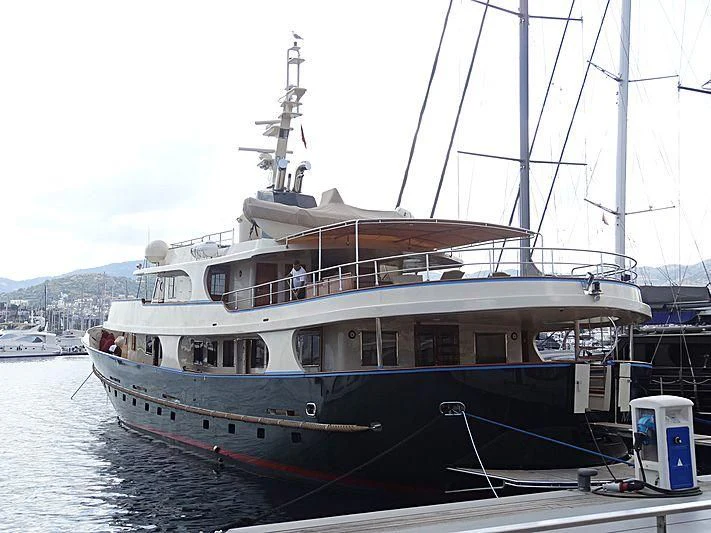 a large boat docked aboard MESERRET Yacht for Sale