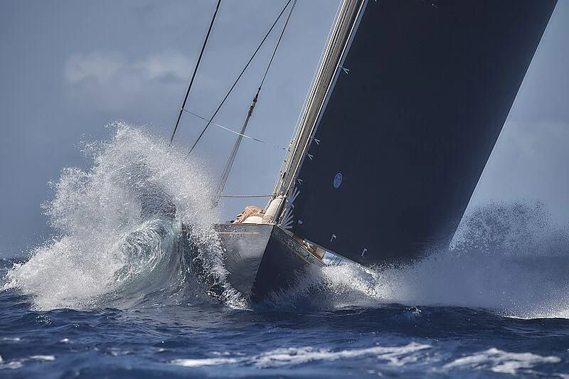 a sailboat in the ocean aboard TOPAZ Yacht for Sale