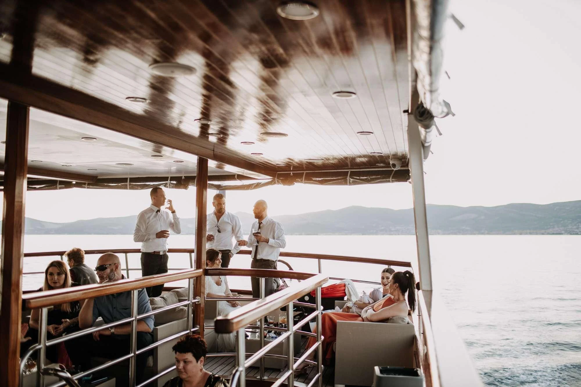 a group of people on a boat aboard ALMISSA Yacht for Sale