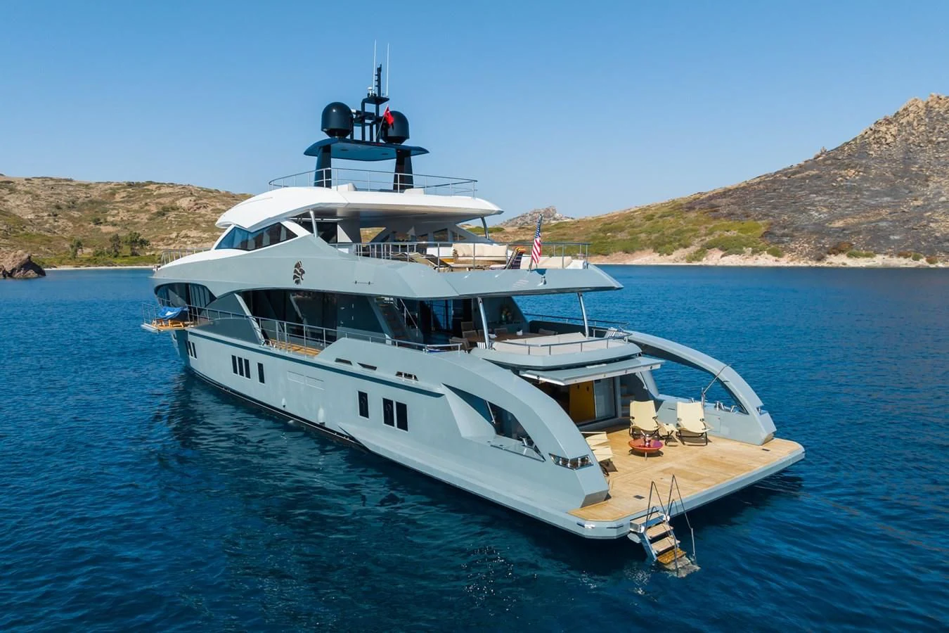 a boat on the water aboard LEONIDAS Yacht for Sale
