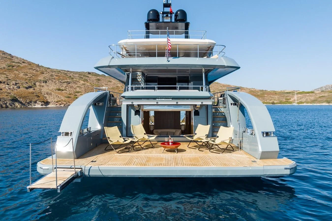 a boat on the water aboard LEONIDAS Yacht for Sale