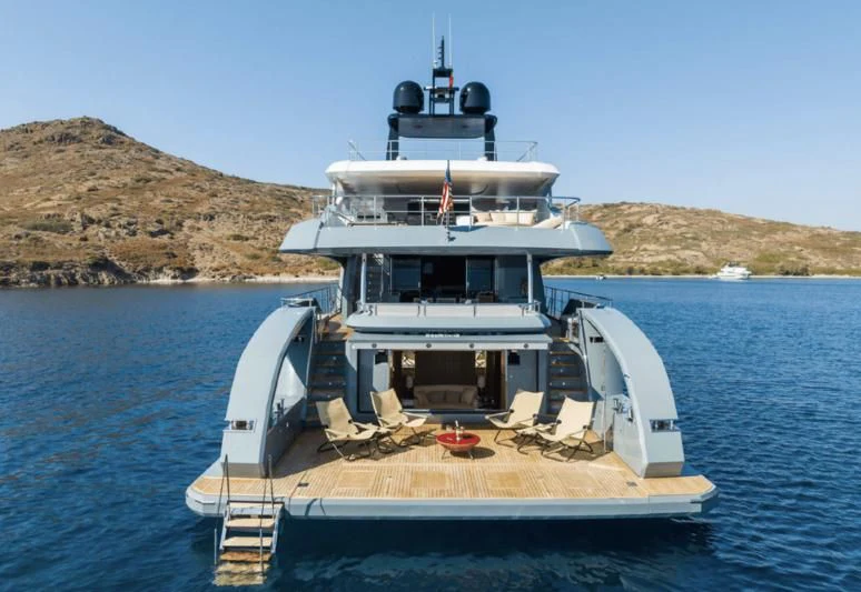 a boat on the water aboard LEONIDAS Yacht for Sale