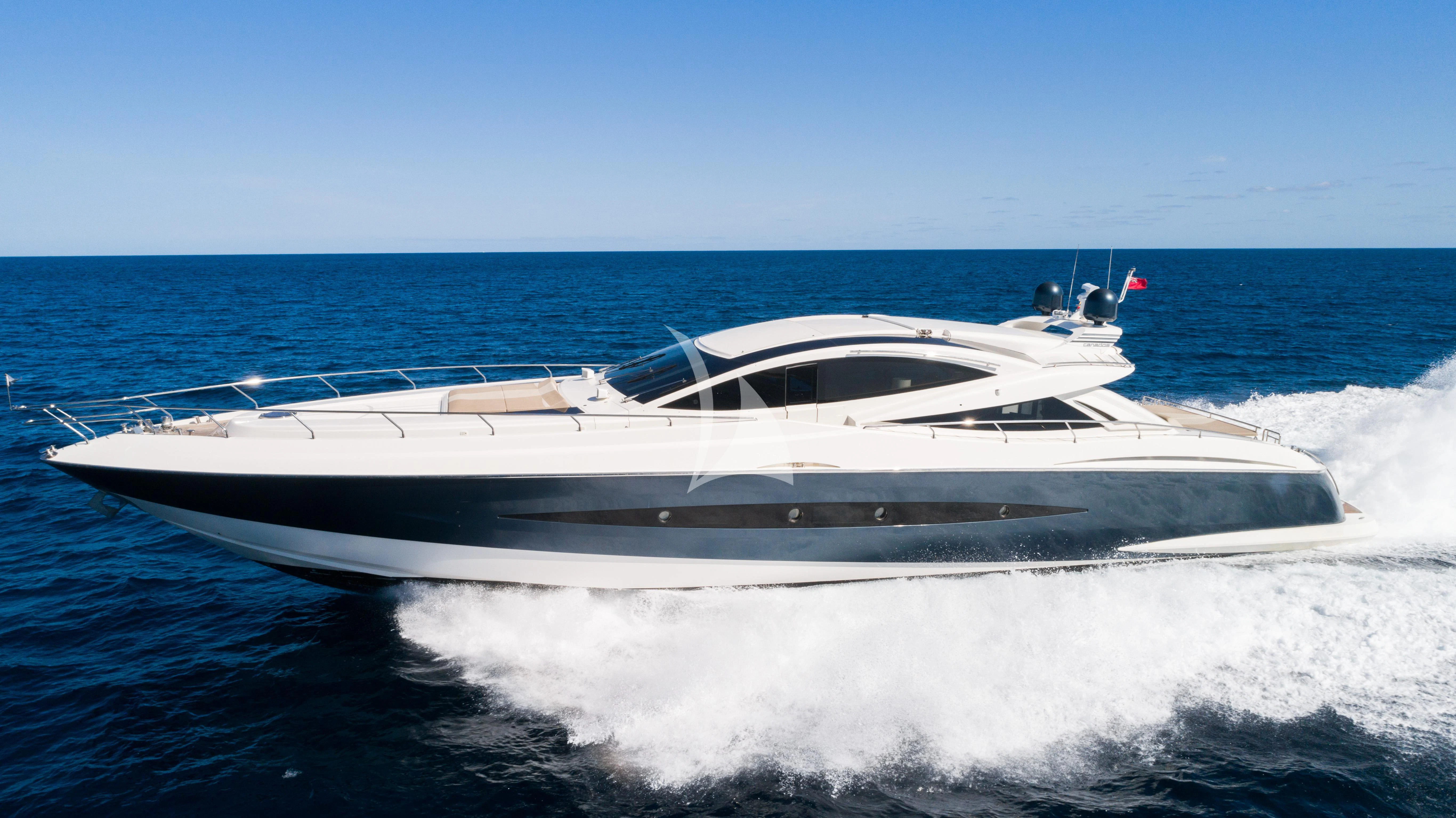 a white yacht on the water aboard FUNKY TOWN Yacht for Sale