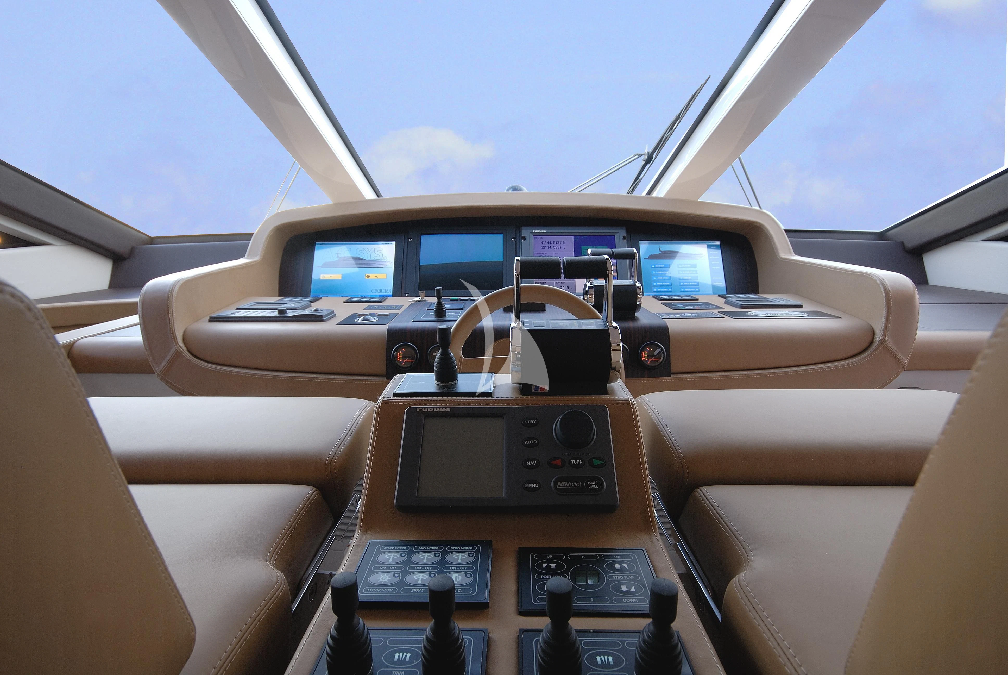inside of a car aboard FUNKY TOWN Yacht for Sale