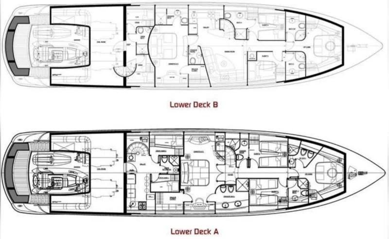diagram, engineering drawing aboard FUNKY TOWN Yacht for Sale