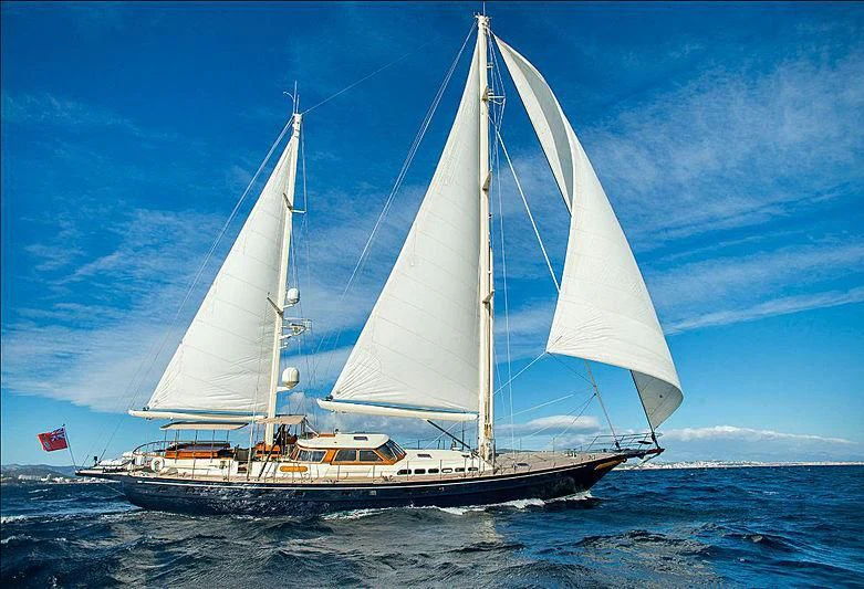 a sailboat in the water aboard AUDREY II Yacht for Sale