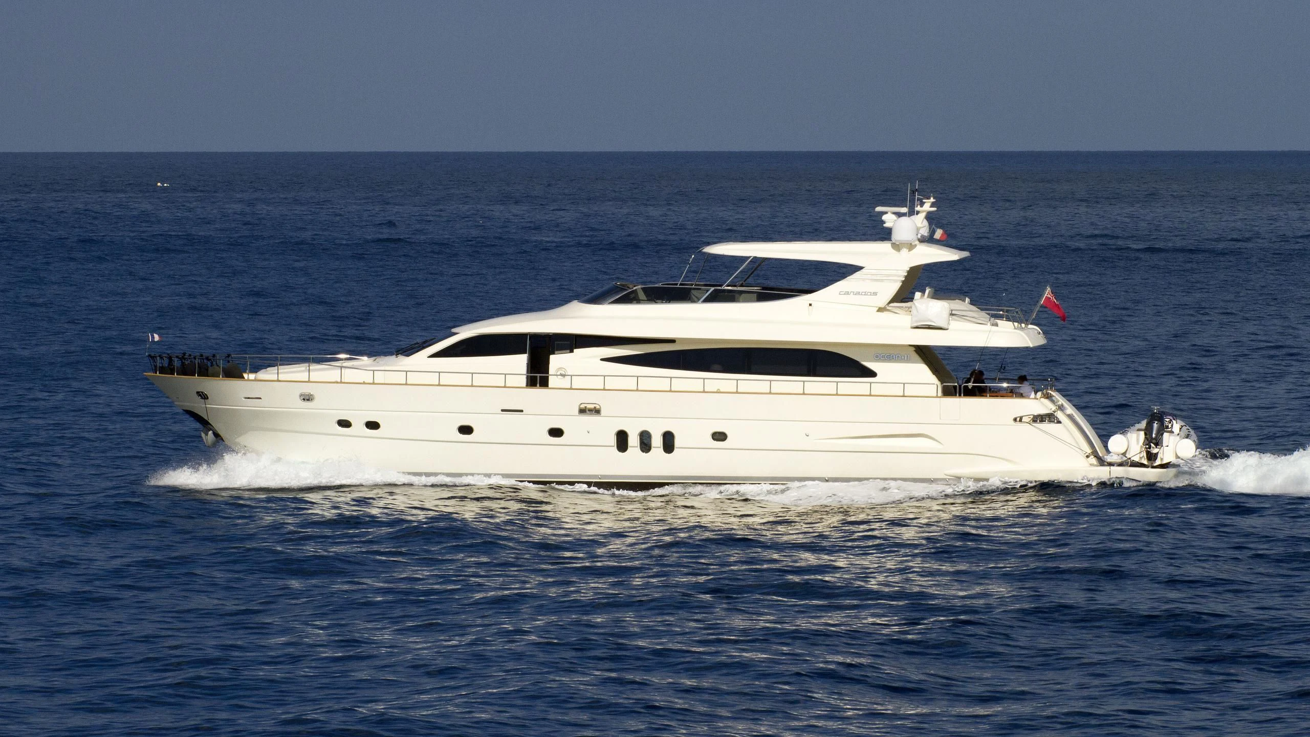 a white yacht in the water aboard OCEAN DELTA 11 Yacht for Sale