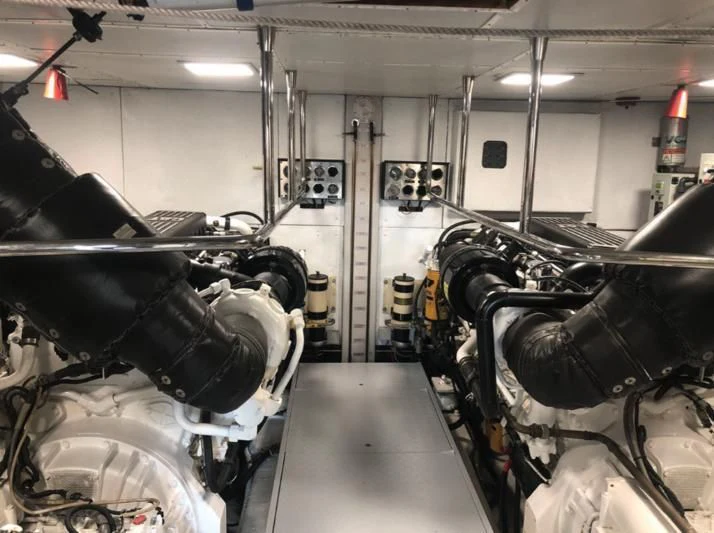 a room with a large group of black and silver machinery aboard OCEAN DELTA 11 Yacht for Sale