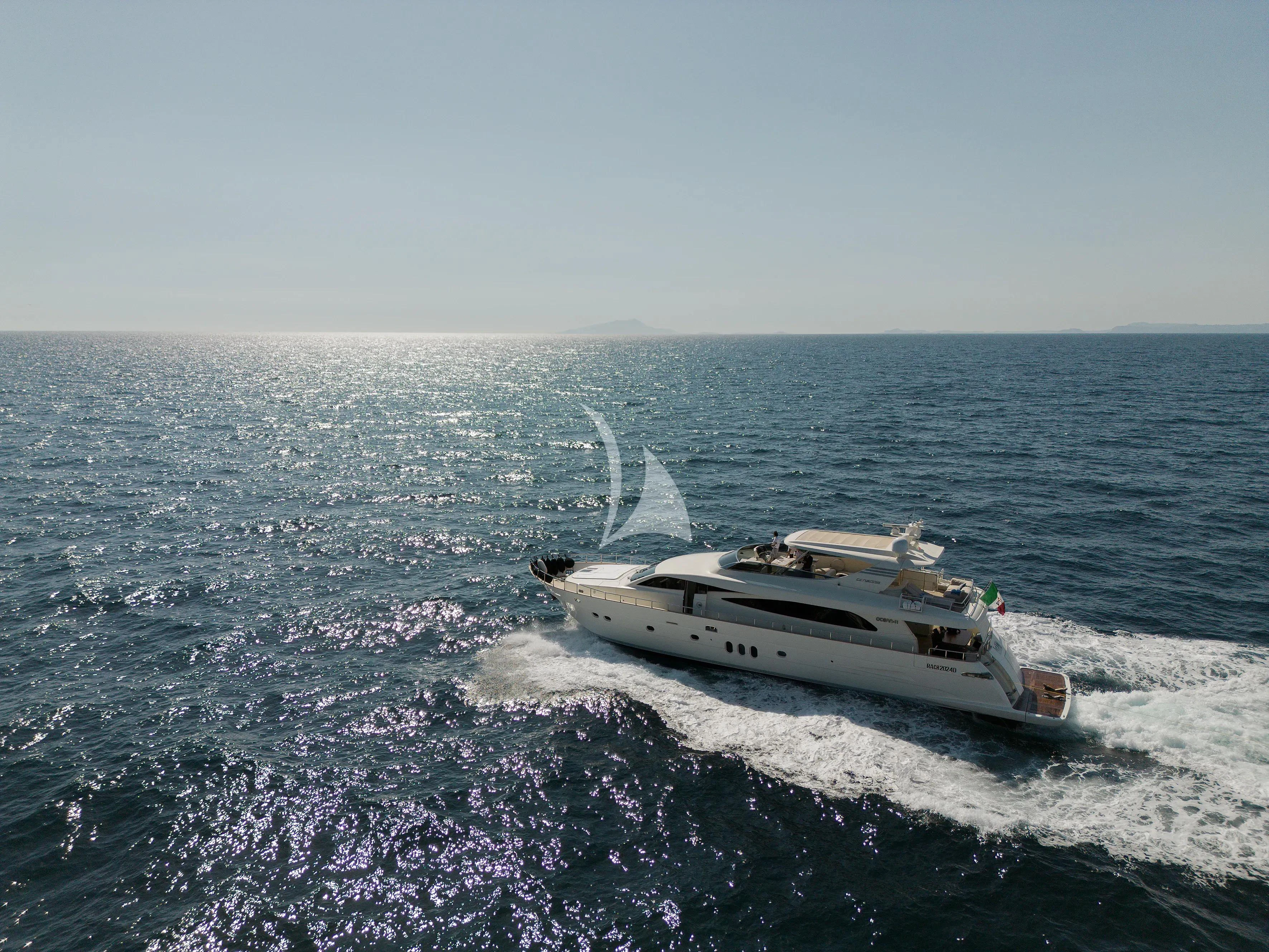 a white yacht on the water aboard OCEAN DELTA 11 Yacht for Sale