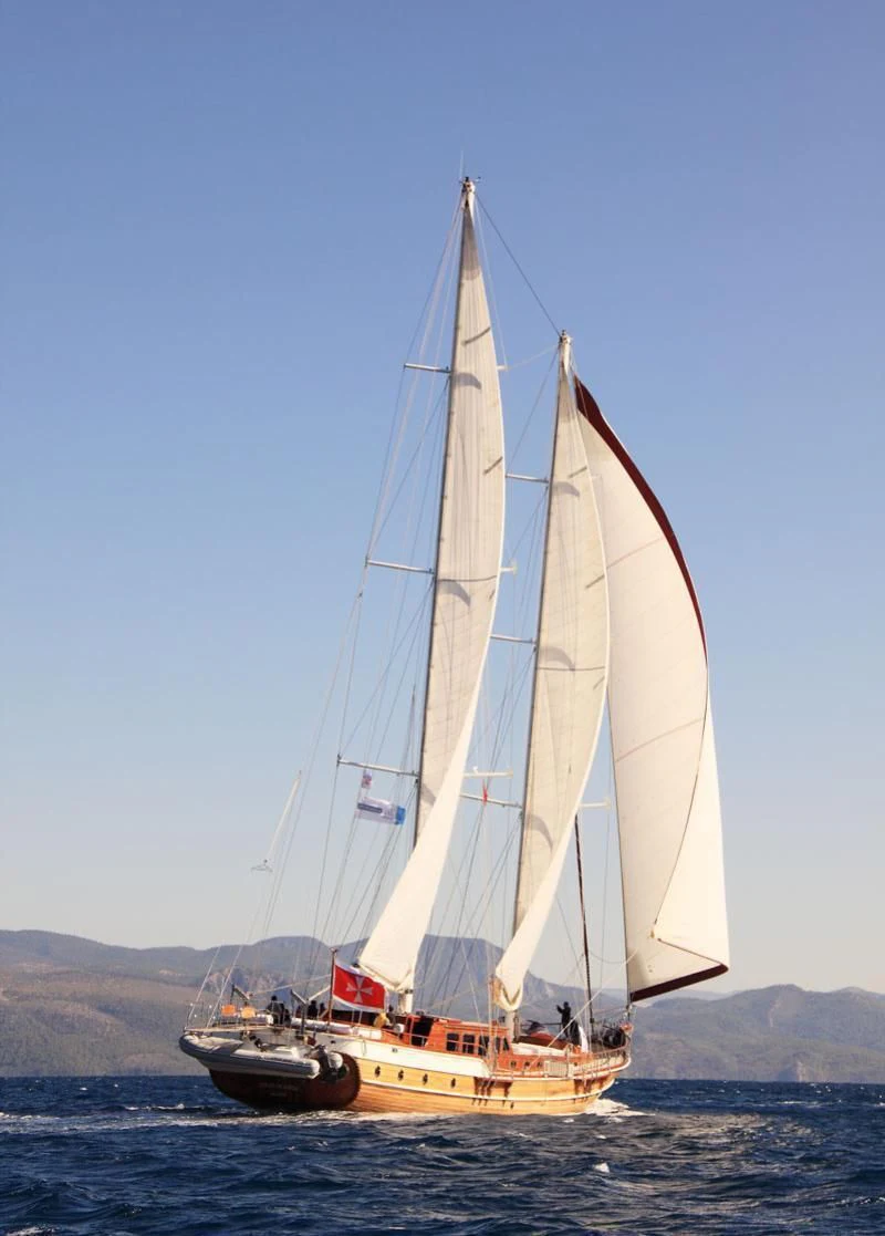 a sailboat on the water aboard QUEEN OF KARIA Yacht for Sale