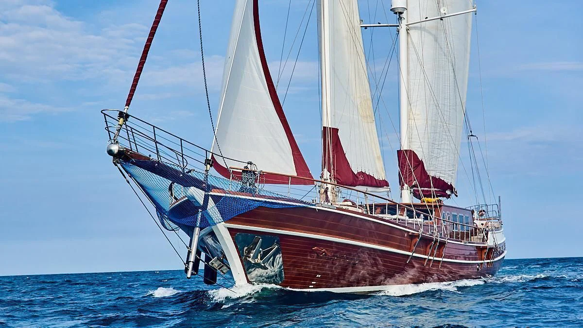 a boat in the water aboard QUEEN OF KARIA Yacht for Sale