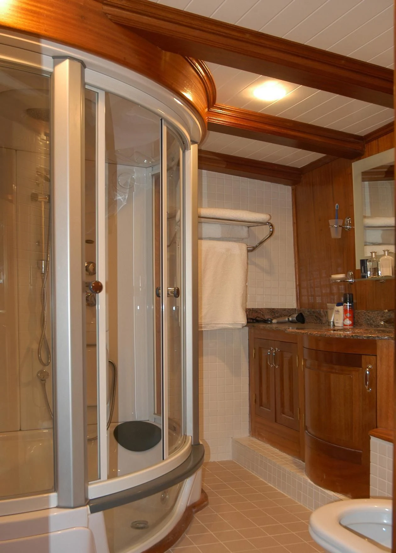 a shower unit in a bathroom aboard QUEEN OF KARIA Yacht for Sale