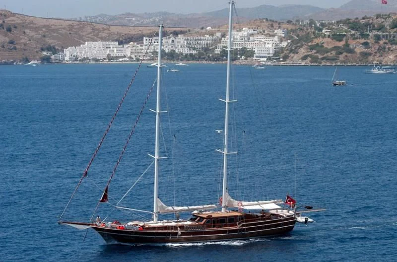 a boat in the water aboard QUEEN OF KARIA Yacht for Sale