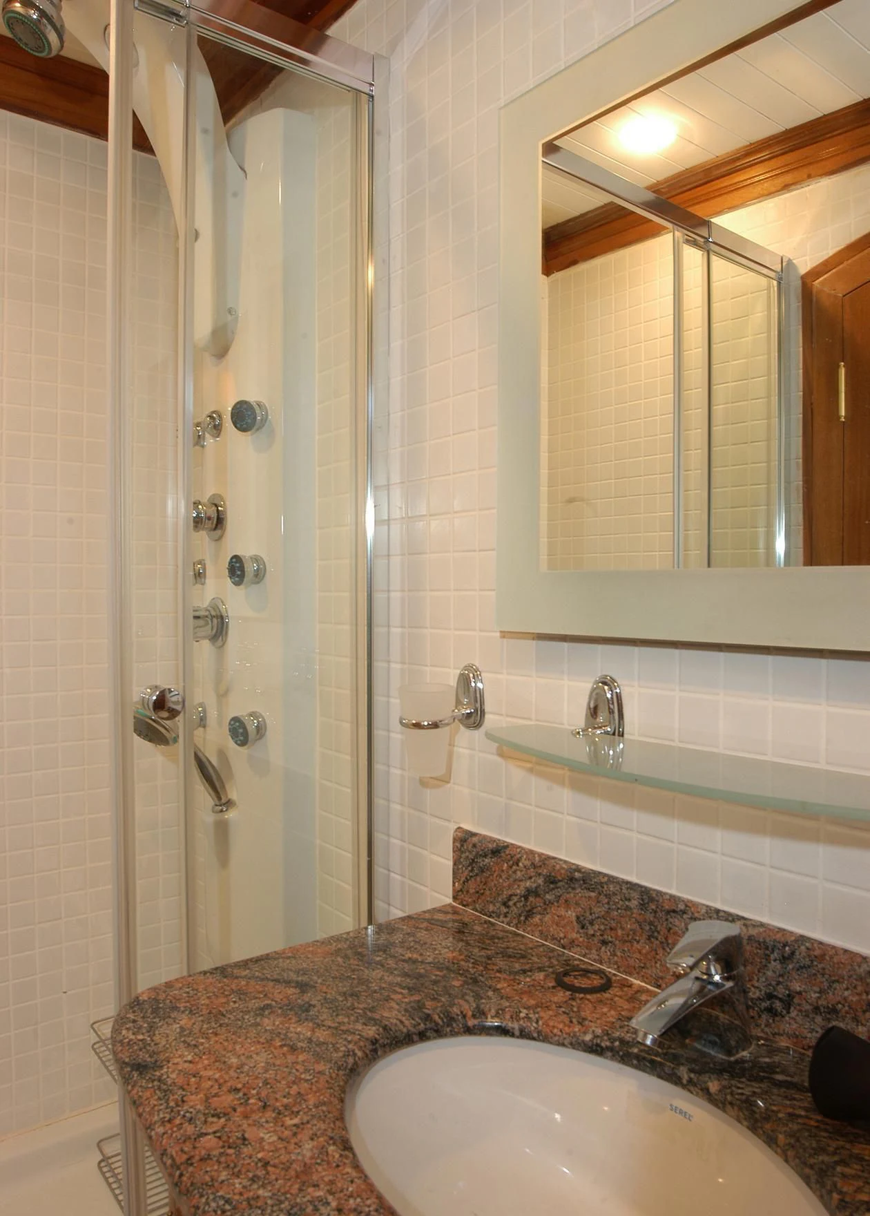 a bathroom with a marble counter top aboard QUEEN OF KARIA Yacht for Sale